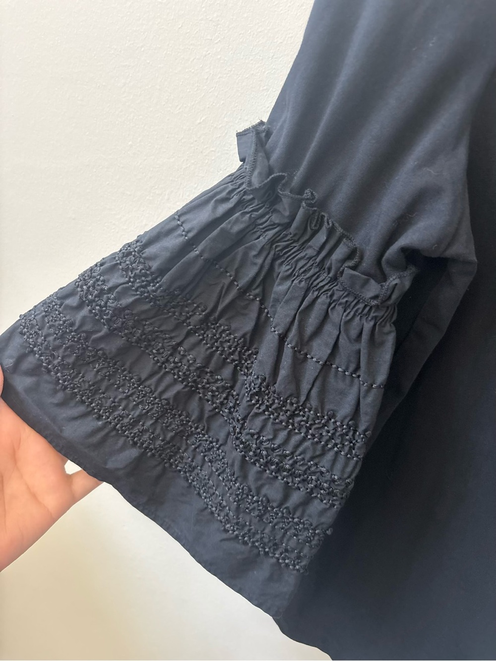 Chico's Black Lace Bell Sleeve Top Size 0 - Picture 3 of 5